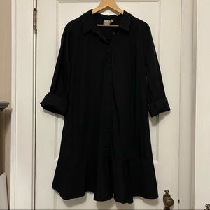 ASOS black ruffle tunic dress